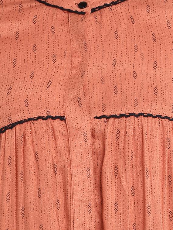 contrast lace detail gathered shirt - 15856851 - Zoom Image - 5