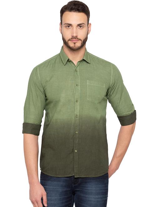 green ombre casual shirt - 15856873 - Standard Image - 1
