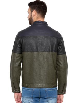 green leatherette biker jacket - 15856883 - Standard Image - 3