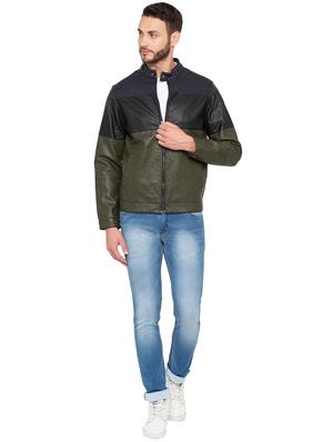 green leatherette biker jacket - 15856883 - Standard Image - 4