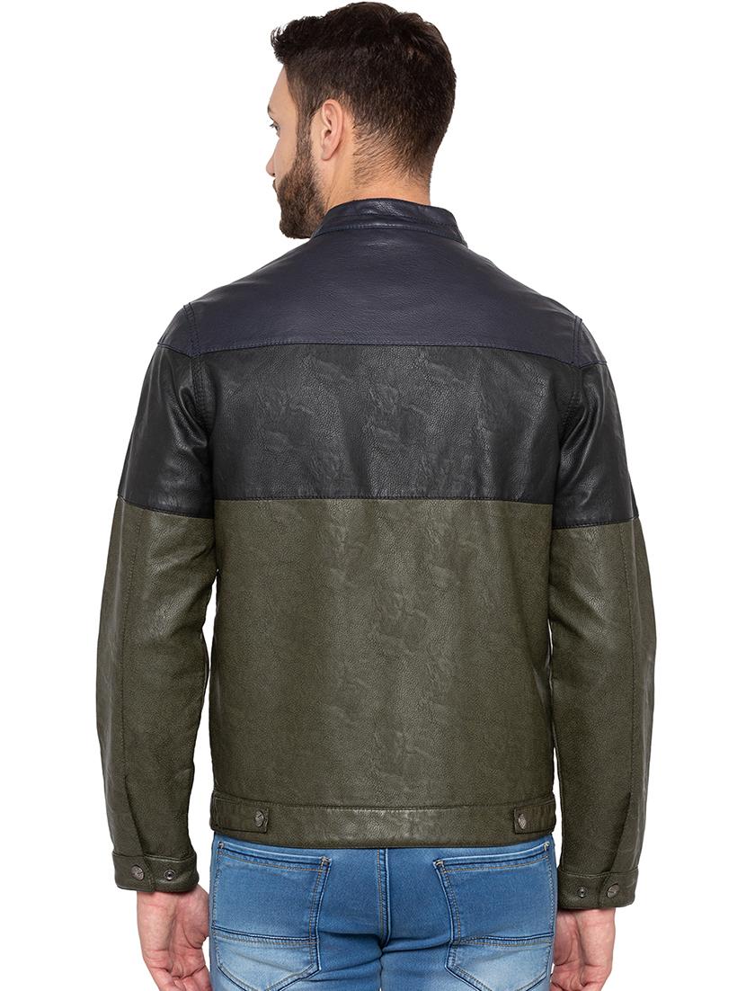 green leatherette biker jacket - 15856883 - Zoom Image - 3