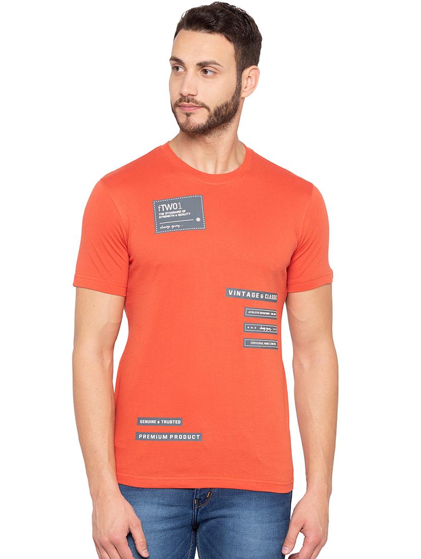 orange front print t-shirt - 15856919 - Zoom Image - 1