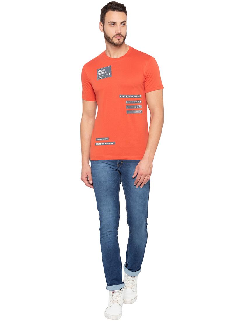 orange front print t-shirt - 15856919 - Zoom Image - 4