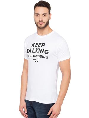 white typographic chest print t-shirt - 15856924 - Standard Image - 2