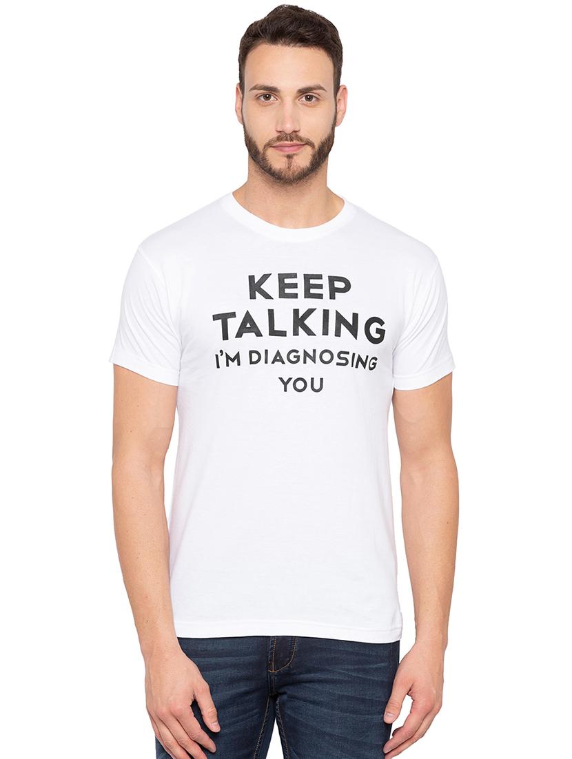 white typographic chest print t-shirt - 15856924 - Zoom Image - 1