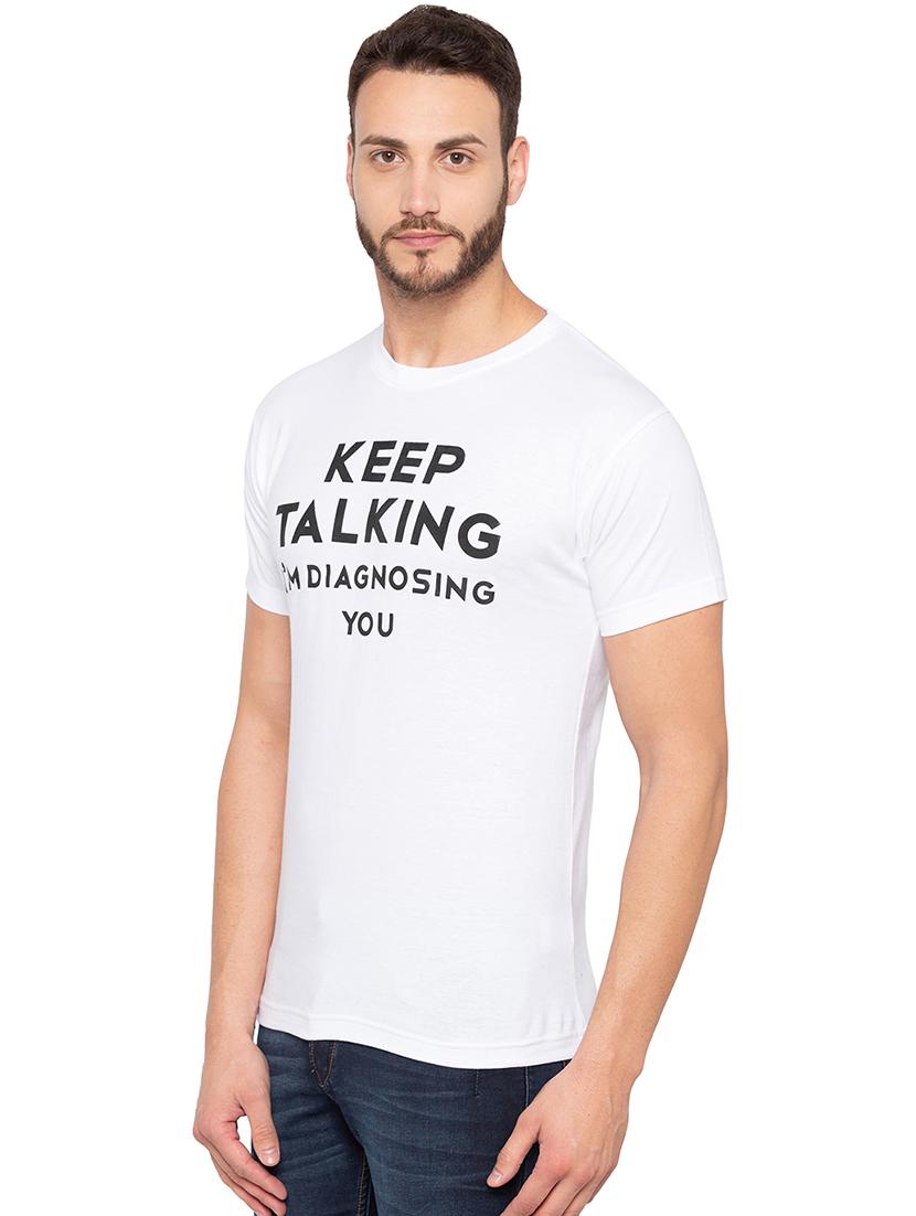 white typographic chest print t-shirt - 15856924 - Zoom Image - 2