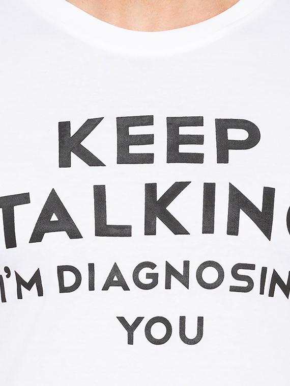 white typographic chest print t-shirt - 15856924 - Zoom Image - 5