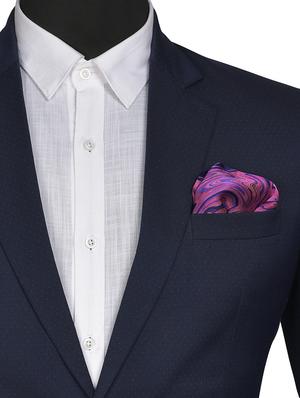 navy blue & deep purple silk pocketsquare - 15856978 - Standard Image - 3