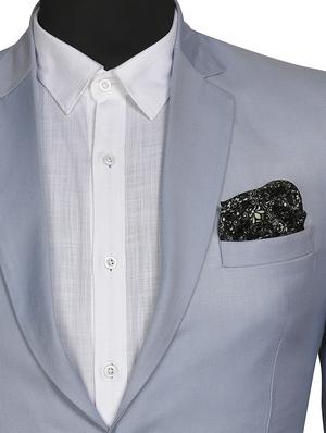 black silk pocketsquare - 15856997 - Standard Image - 3