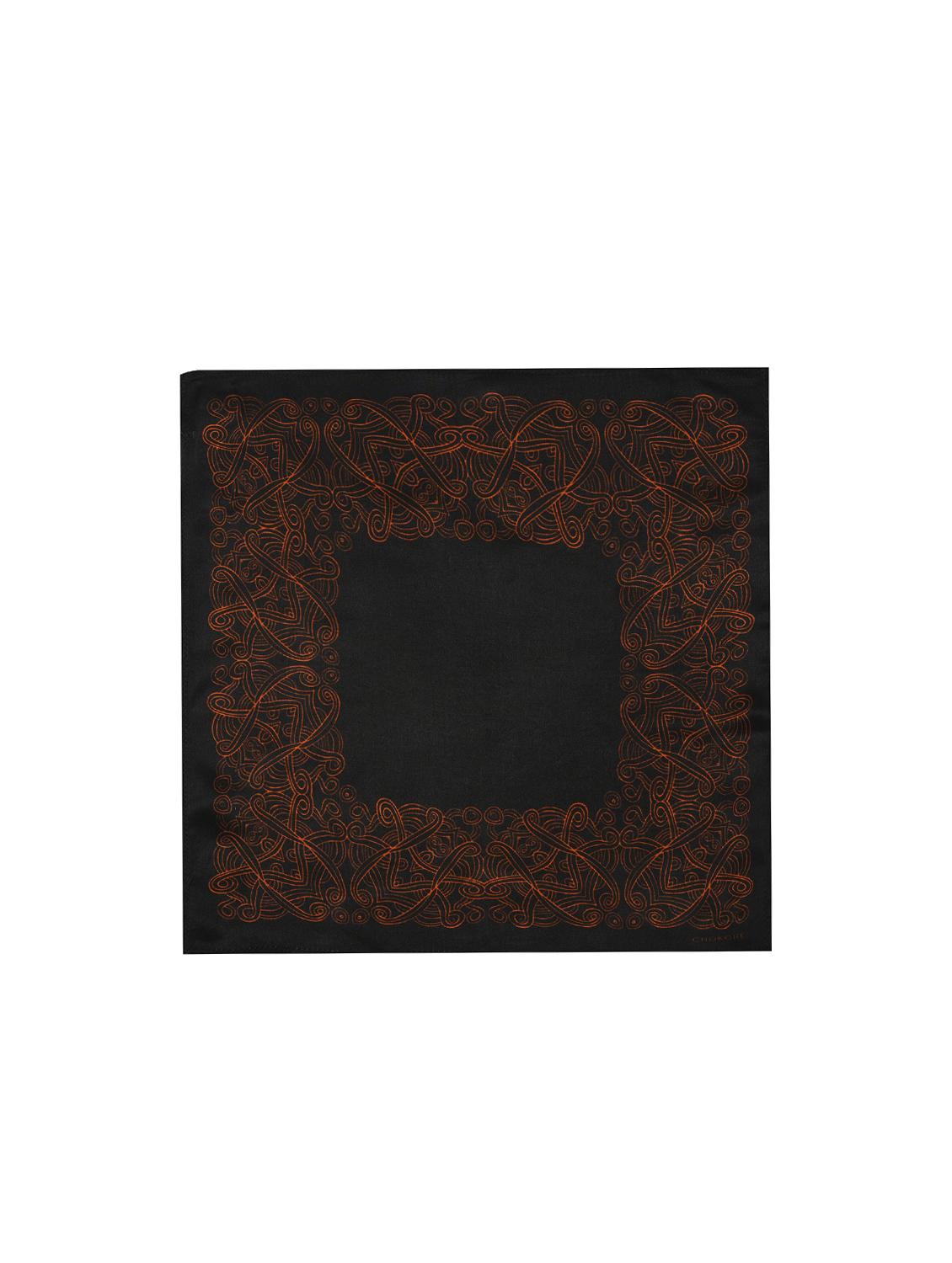 black & brown silk pocketsquare - 15857000 - Zoom Image - 1