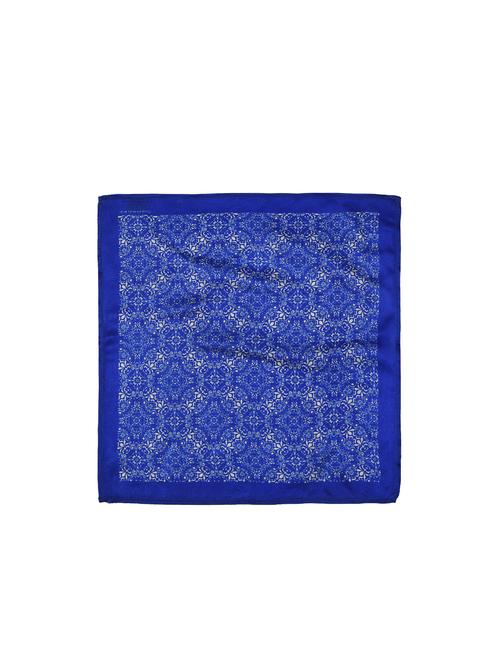 cobalt blue and white silk pocketsquare - 15857010 - Standard Image - 1