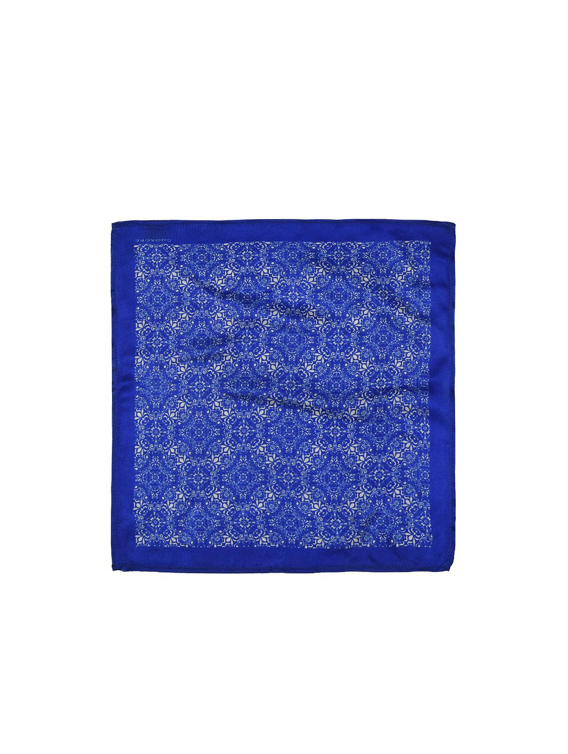 cobalt blue and white silk pocketsquare - 15857010 - Zoom Image - 1