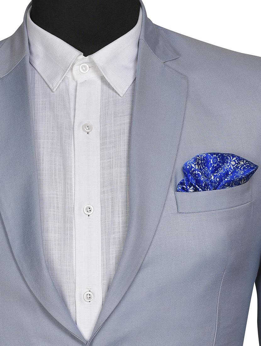 cobalt blue and white silk pocketsquare - 15857010 - Zoom Image - 3