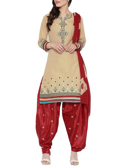 embroidered unstitched salwar suit - 15857029 - Very Small Image - 1