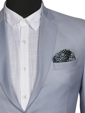 navy blue silk pocketsquare - 15857033 - Standard Image - 3