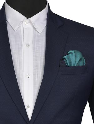 navy & light blue silk pocketsquare - 15857034 - Standard Image - 3
