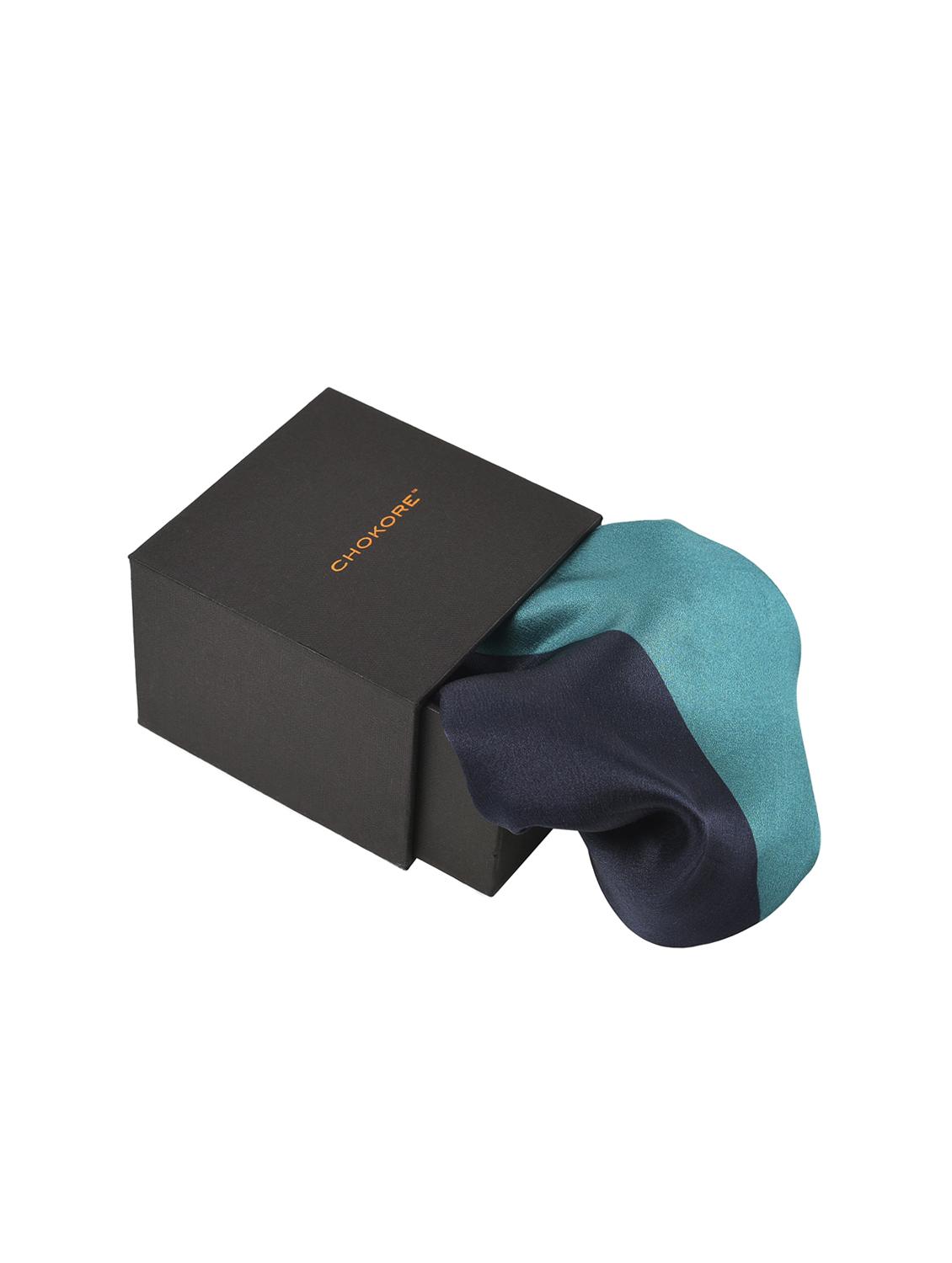 navy & light blue silk pocketsquare - 15857034 - Zoom Image - 2