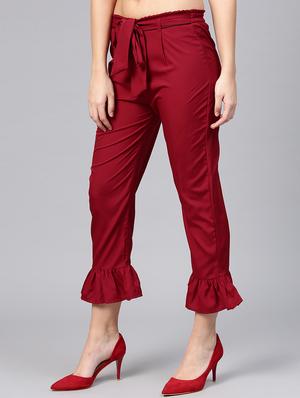 ruffled hem paperbag trouser - 15857103 - Standard Image - 2