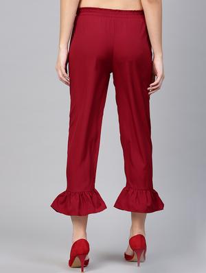 ruffled hem paperbag trouser - 15857103 - Standard Image - 3