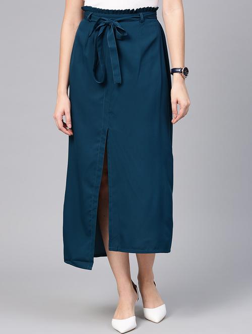 paper bag front slit skirt - 15857104 - Standard Image - 1