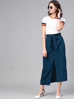 paper bag front slit skirt - 15857104 - Standard Image - 4