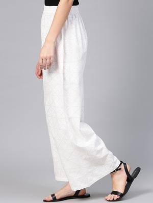 elasticated waist block print palazzo - 15857109 - Standard Image - 2