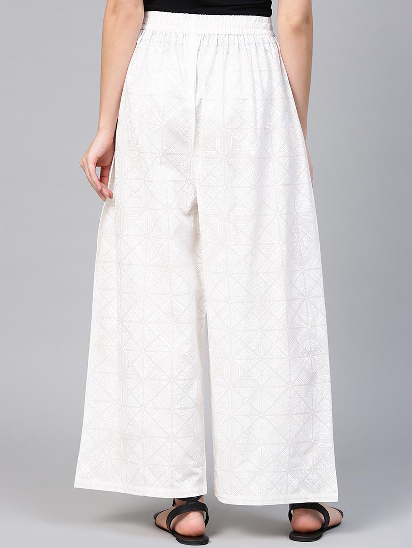 elasticated waist block print palazzo - 15857109 - Zoom Image - 3