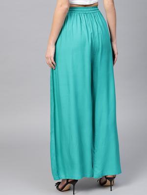 drawstring waist flared palazzo - 15857112 - Standard Image - 3