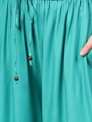 drawstring waist flared palazzo - 15857112 - Standard Image - 5