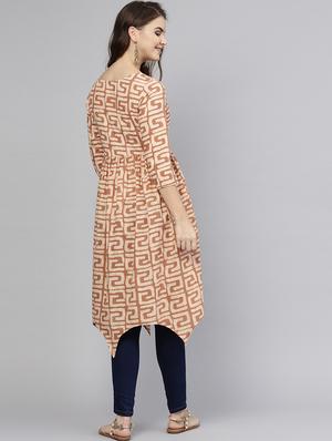 asymmetric printed kurta - 15857122 - Standard Image - 3