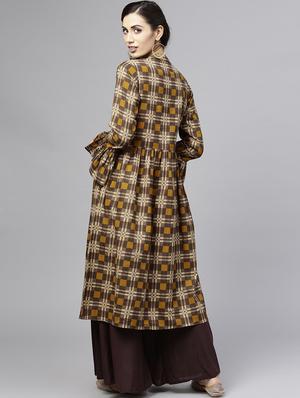 flared bell sleeves kurta - 15857126 - Standard Image - 3