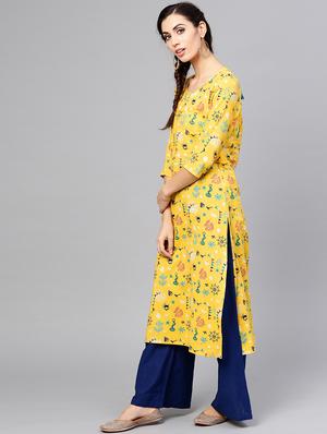 printed straight kurta - 15857128 - Standard Image - 2