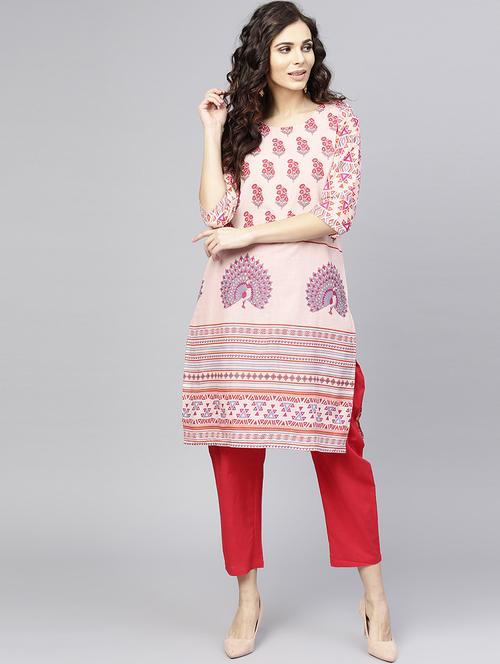 printed straight kurta - 15857130 - Standard Image - 1