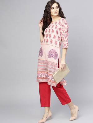printed straight kurta - 15857130 - Standard Image - 2