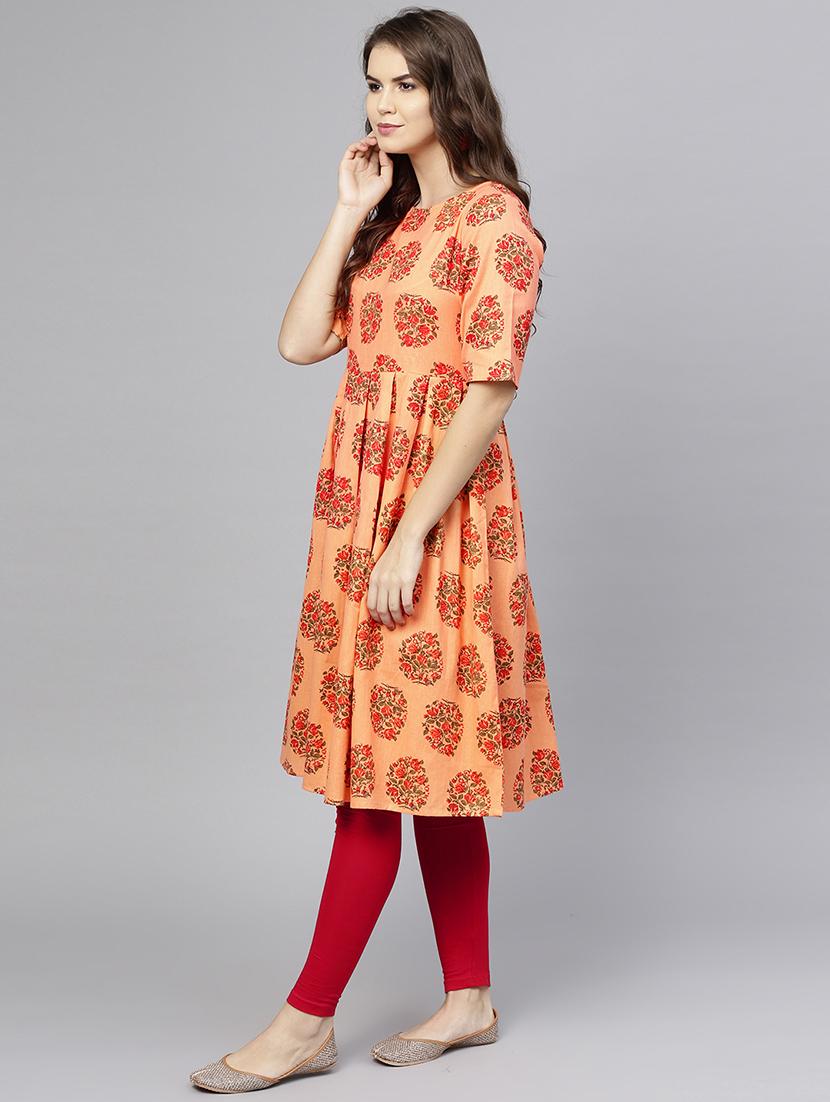 flared printed kurta - 15857131 - Zoom Image - 2
