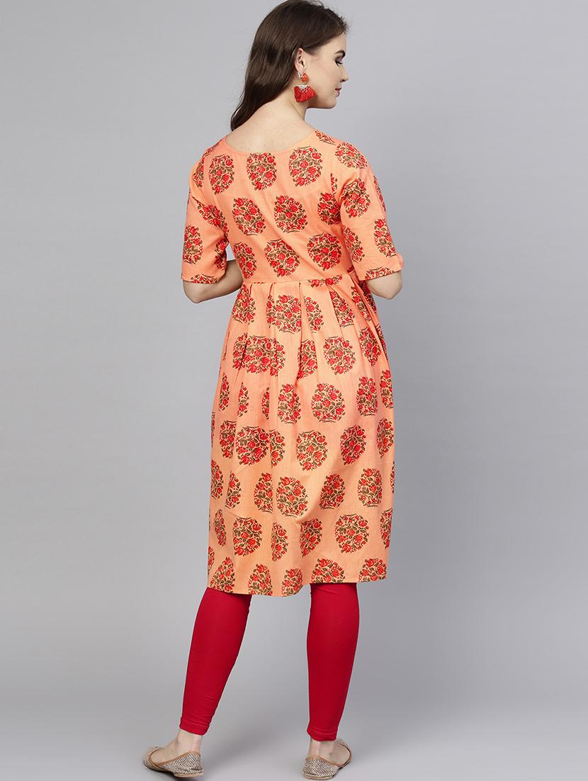flared printed kurta - 15857131 - Zoom Image - 3