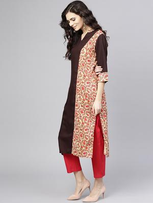 printed straight kurta - 15857134 - Standard Image - 2