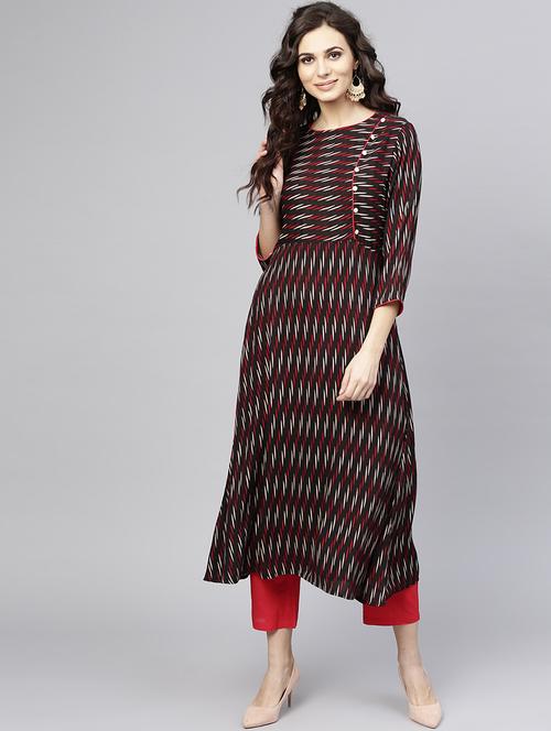 a-line printed kurta - 15857135 - Standard Image - 1
