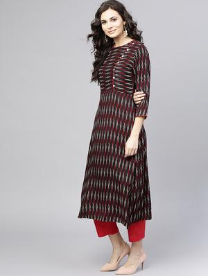 a-line printed kurta - 15857135 - Standard Image - 2