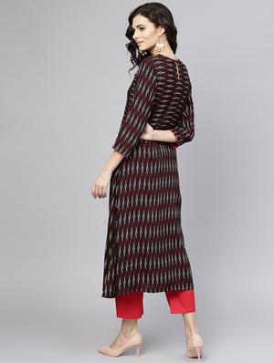 a-line printed kurta - 15857135 - Standard Image - 3