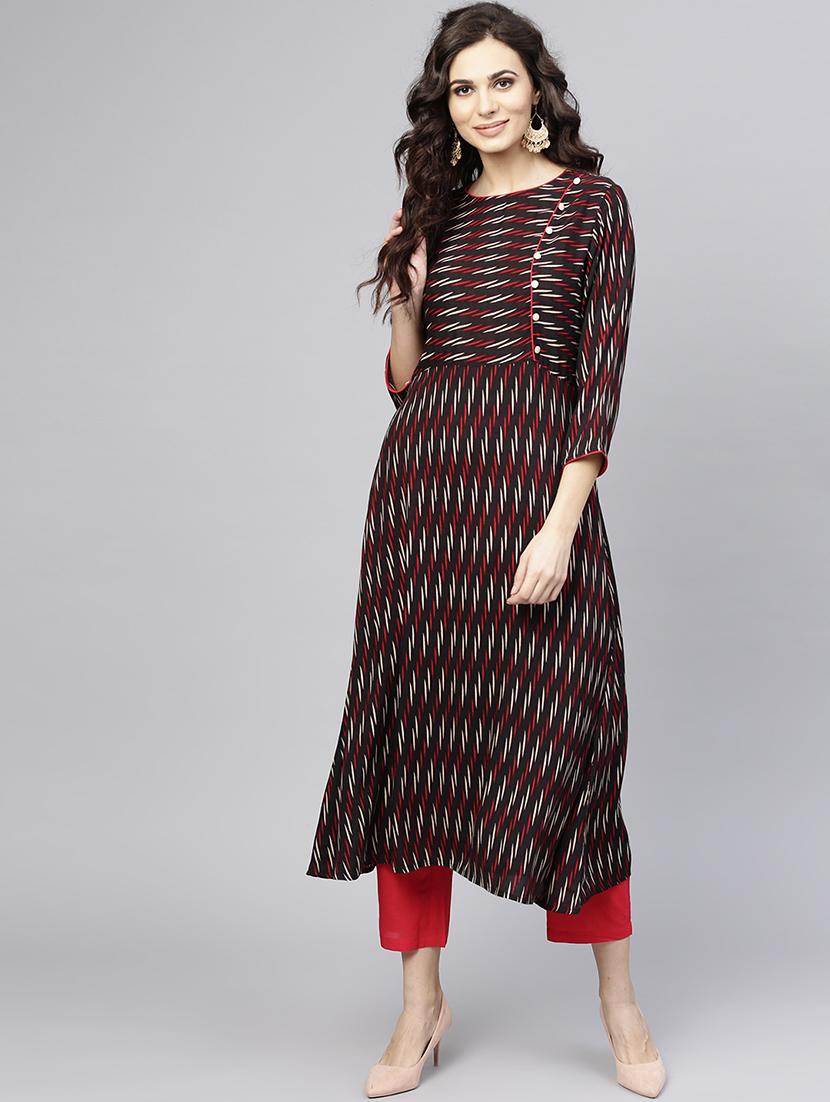 a-line printed kurta - 15857135 - Zoom Image - 1