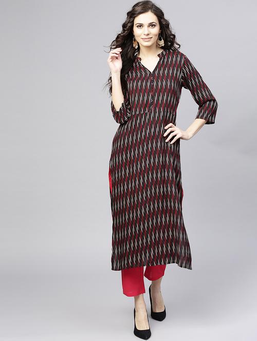 printed straight kurta - 15857138 - Standard Image - 1