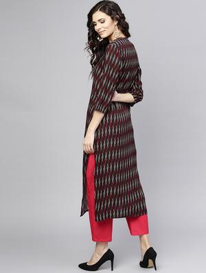 printed straight kurta - 15857138 - Standard Image - 3