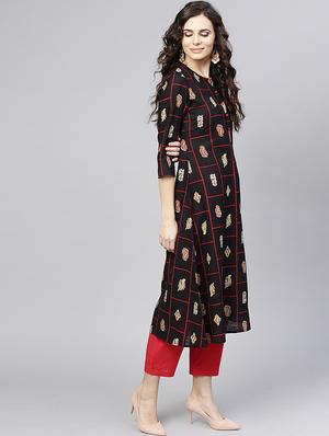 a-line printed kurta - 15857144 - Standard Image - 2
