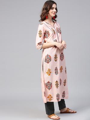 printed straight kurta - 15857148 - Standard Image - 2