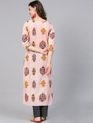 printed straight kurta - 15857148 - Standard Image - 3