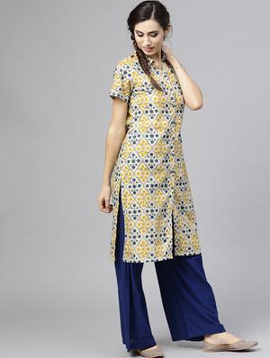 straight printed straight kurta - 15857150 - Standard Image - 2