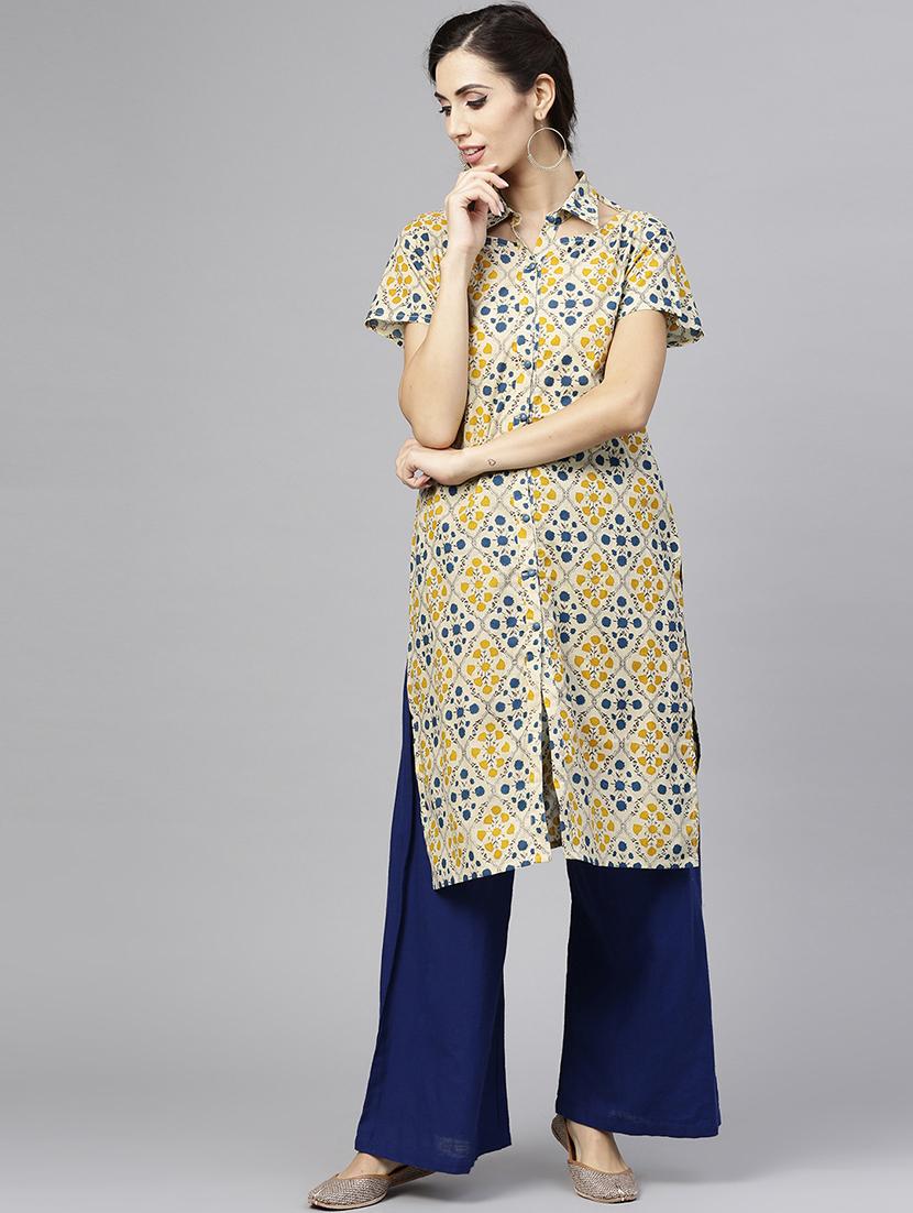 straight printed straight kurta - 15857150 - Zoom Image - 1