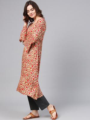 bell sleeves a-line kurta - 15857151 - Standard Image - 2