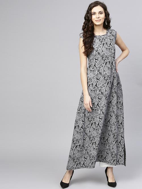 printed a-line kurta - 15857152 - Standard Image - 1